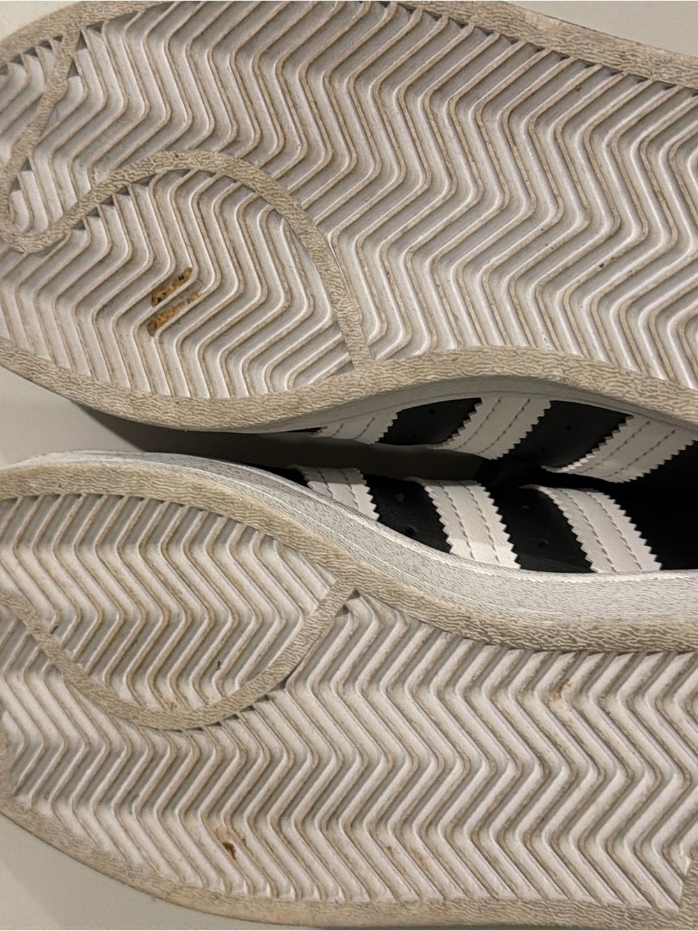 Adidas Superstar Leather Sneaker - Black White with Gold Tongue Logo - Picture 8 of 9